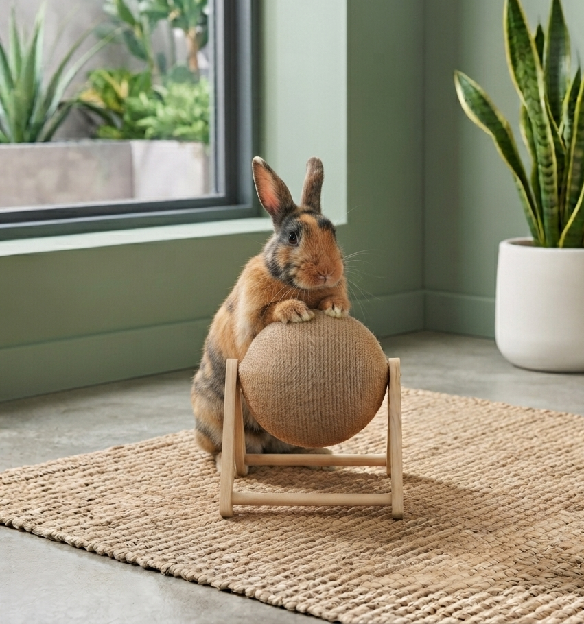 Juguete de sisal natural para el cuidado dental del conejo